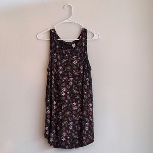 Old Navy luxe black floral tank L (NWOT)